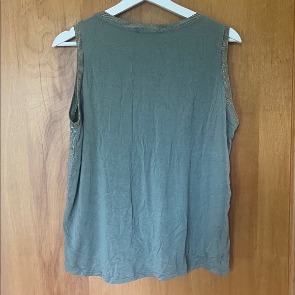 Olive Green Sequin Sparkle Tank - Picture 4 of 4